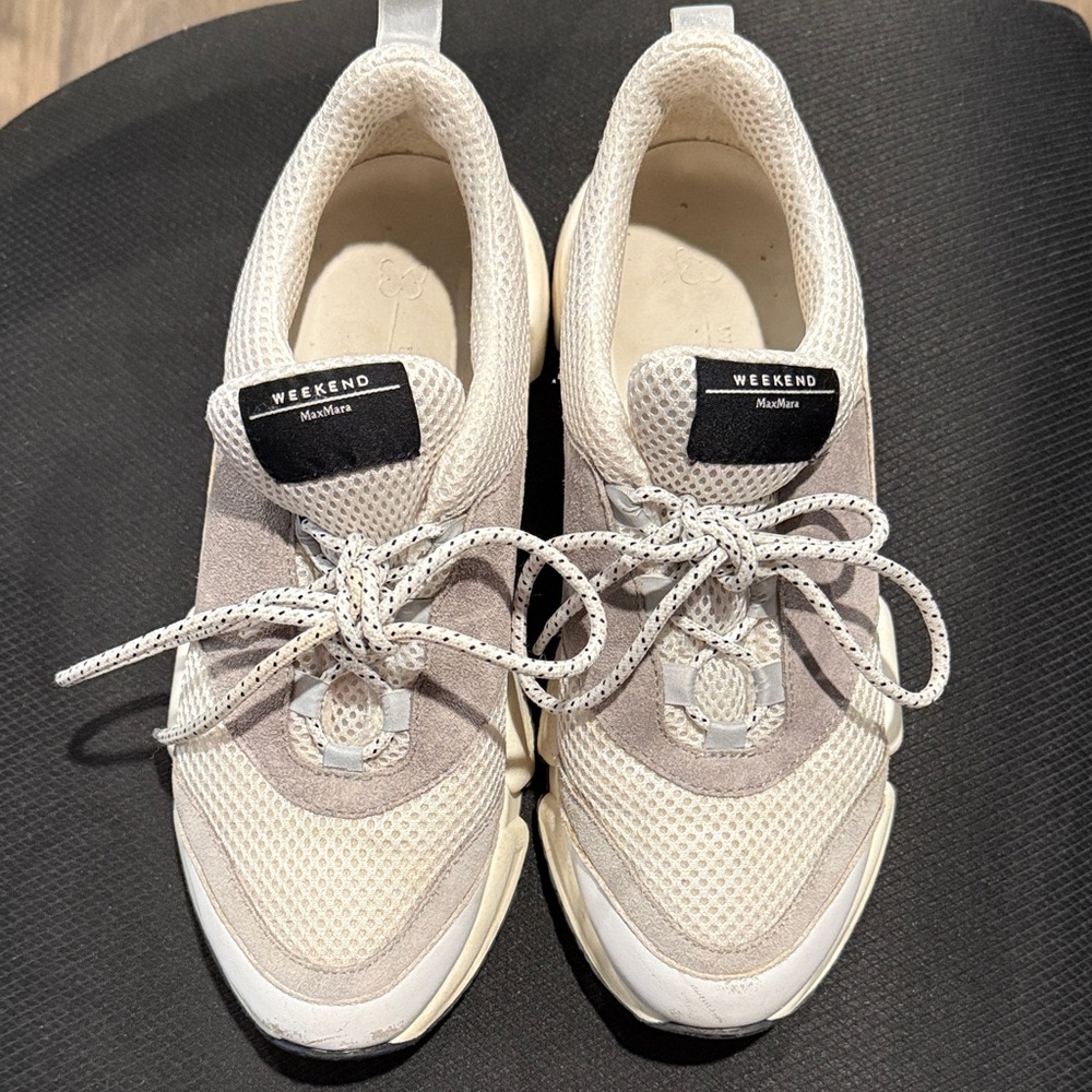 Weekend Max Mara Women's White and Gray Sneakers